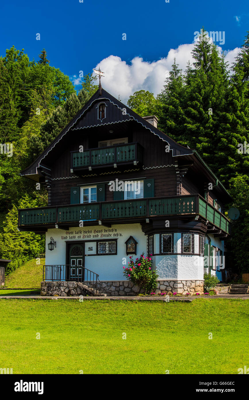 Typical Austrian house, Upper Austria, Austria Stock Photo