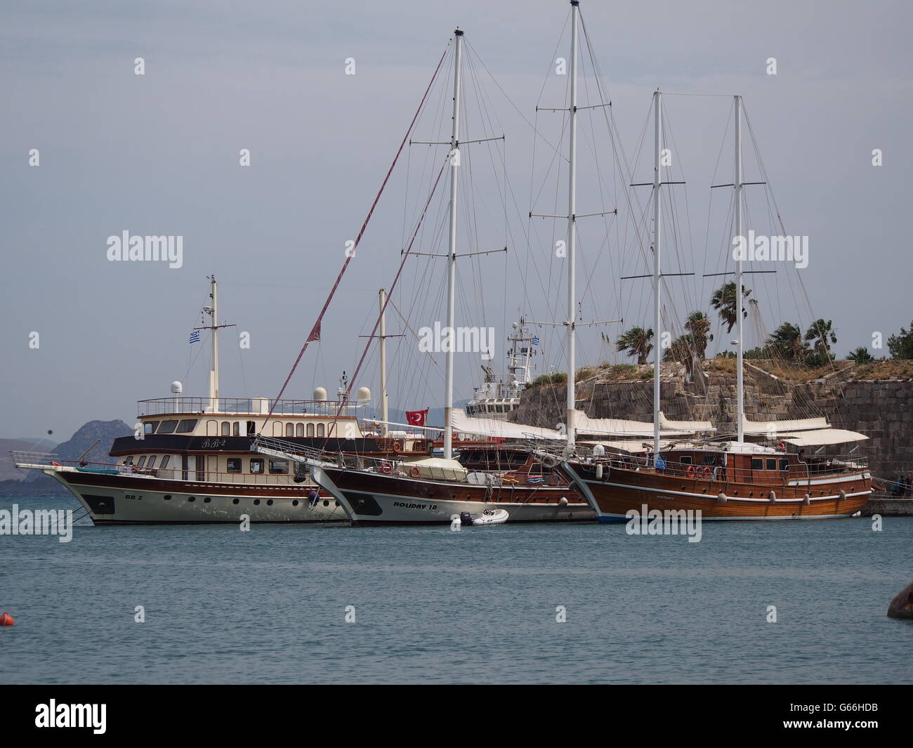 Boats in harbour In Kos Town Stock Photo