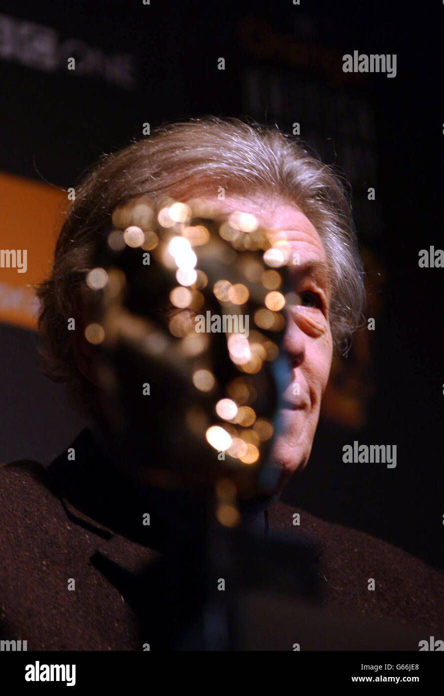 Sir Ian Mckellen at a photocall to announce the Orange British Academy Film Awards 2003 nominations at BAFTA in Piccadilly, central London. Stock Photo