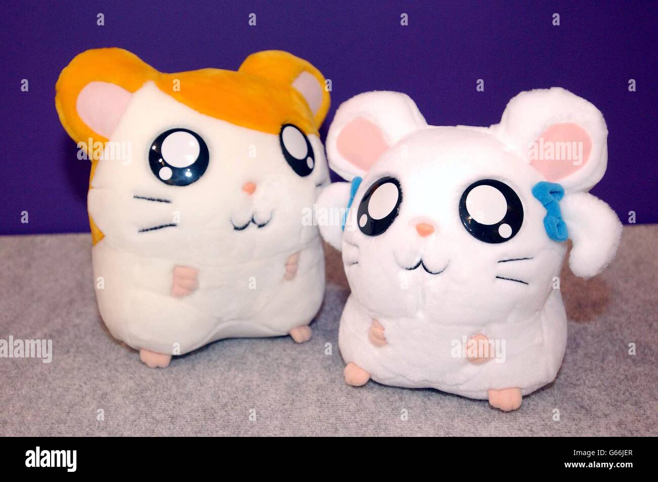 A new toy called Hamtaro on display during the Toy Fair, at the Excel Centre in London's Dockland. Hamtaro, a hamster who gets himself into lots of mischief, is a $2.5 billion property in Japan, and follows the TV animated story of Laura and the adventures she has with her pet hamster. Stock Photo