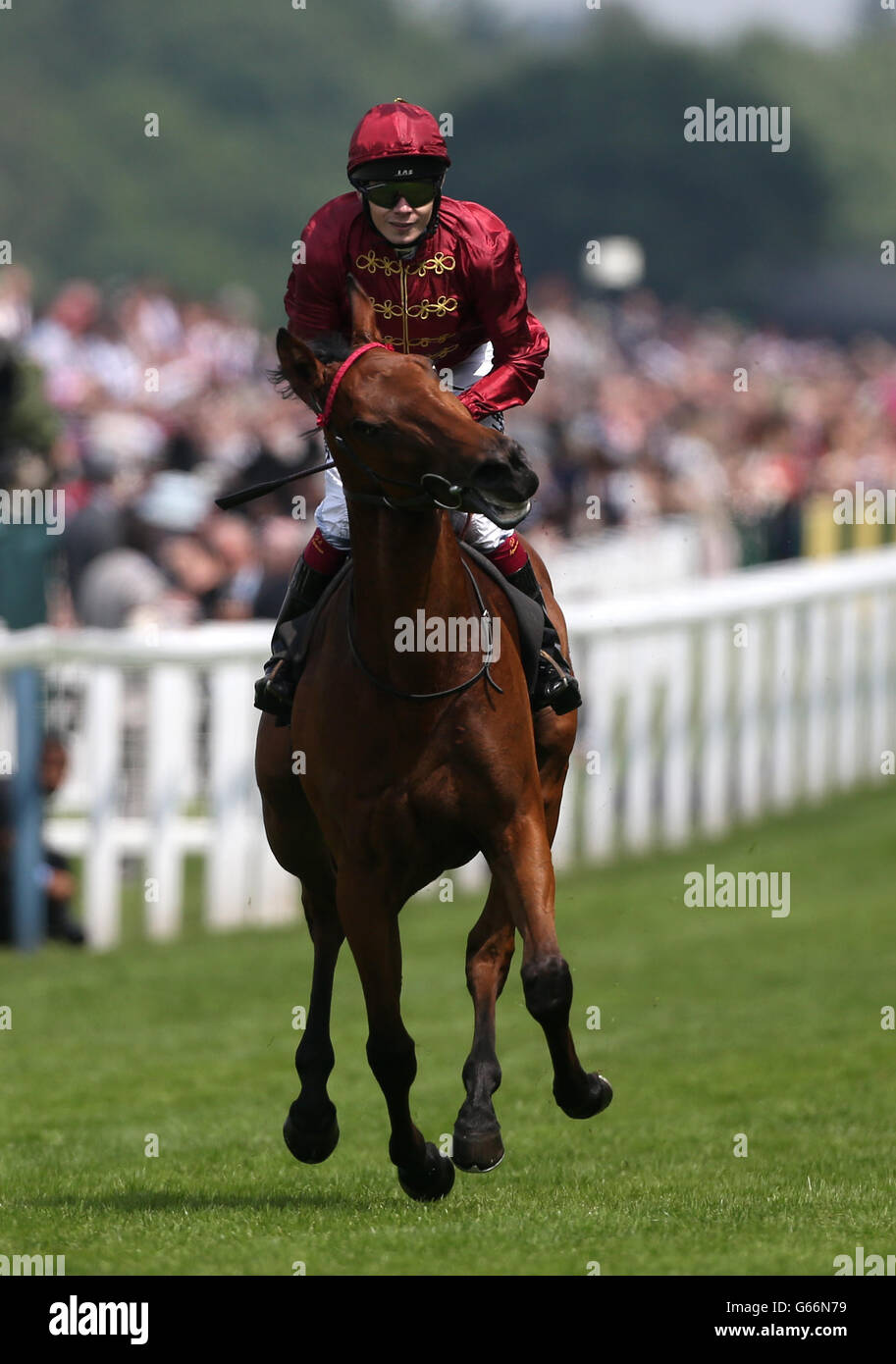 Kiyoshi ridden by Jamie Spencer wins The Albany Stakes during day four of the Royal Ascot meeting at Ascot Racecourse, Berkshire. Stock Photo