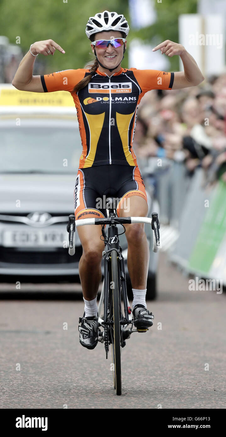 Lizzie Armitstead wins the National Road Race Championships in Glasgow. Stock Photo