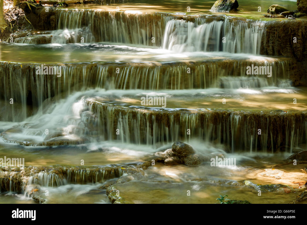 Waterfall forest Huay Mae Kamin National Park, Kanchanaburi, Thailand Stock Photo