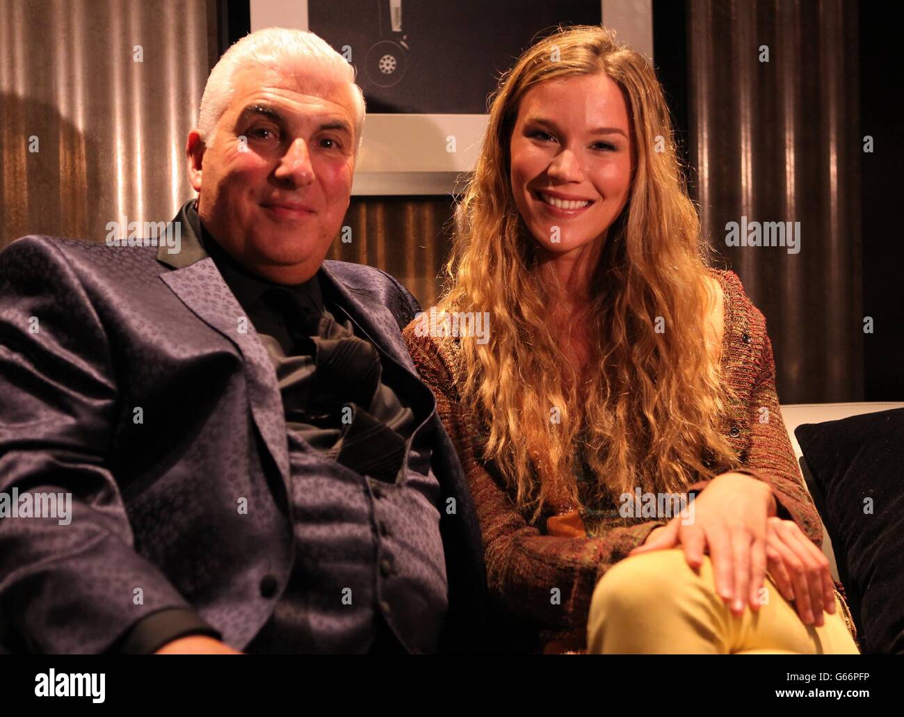 Mitch Winehouse and singer Joss Stone at a soundcheck, before an Amy Winehouse Foundation gig at the Hippodrome, Leicester Square, in central London. Stock Photo