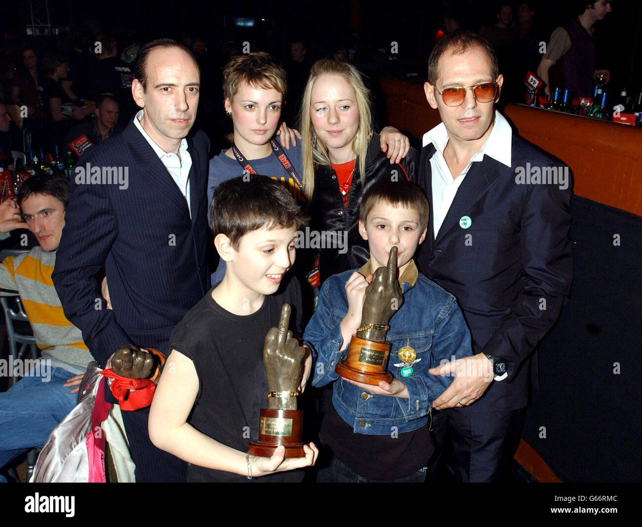 Members of the legendary punk group the Clash, Mick Jones (left) and Paul Simonon with their