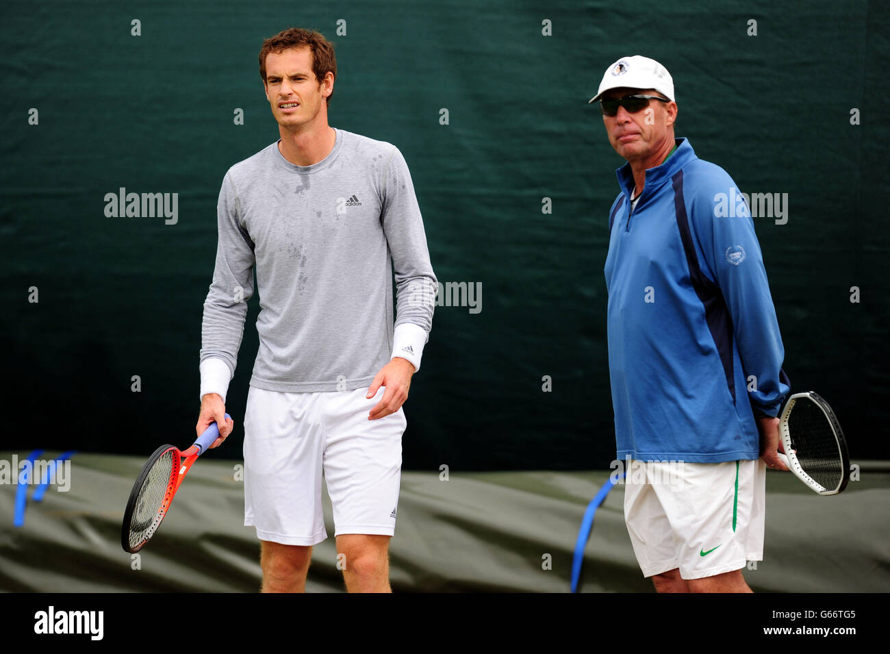 Great Britain's Andy Murray and coach Ivan Lendl during practice on day  four of the Wimbledon Championships at The All England Lawn Tennis and  Croquet Club, Wimbledon Stock Photo - Alamy