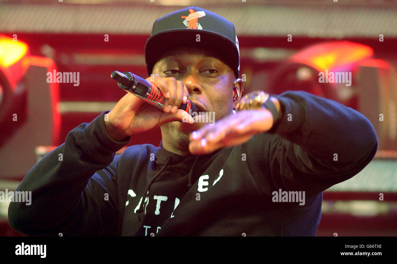 Dizzee rascal performing on pyramid stage glastonbury festival in ...