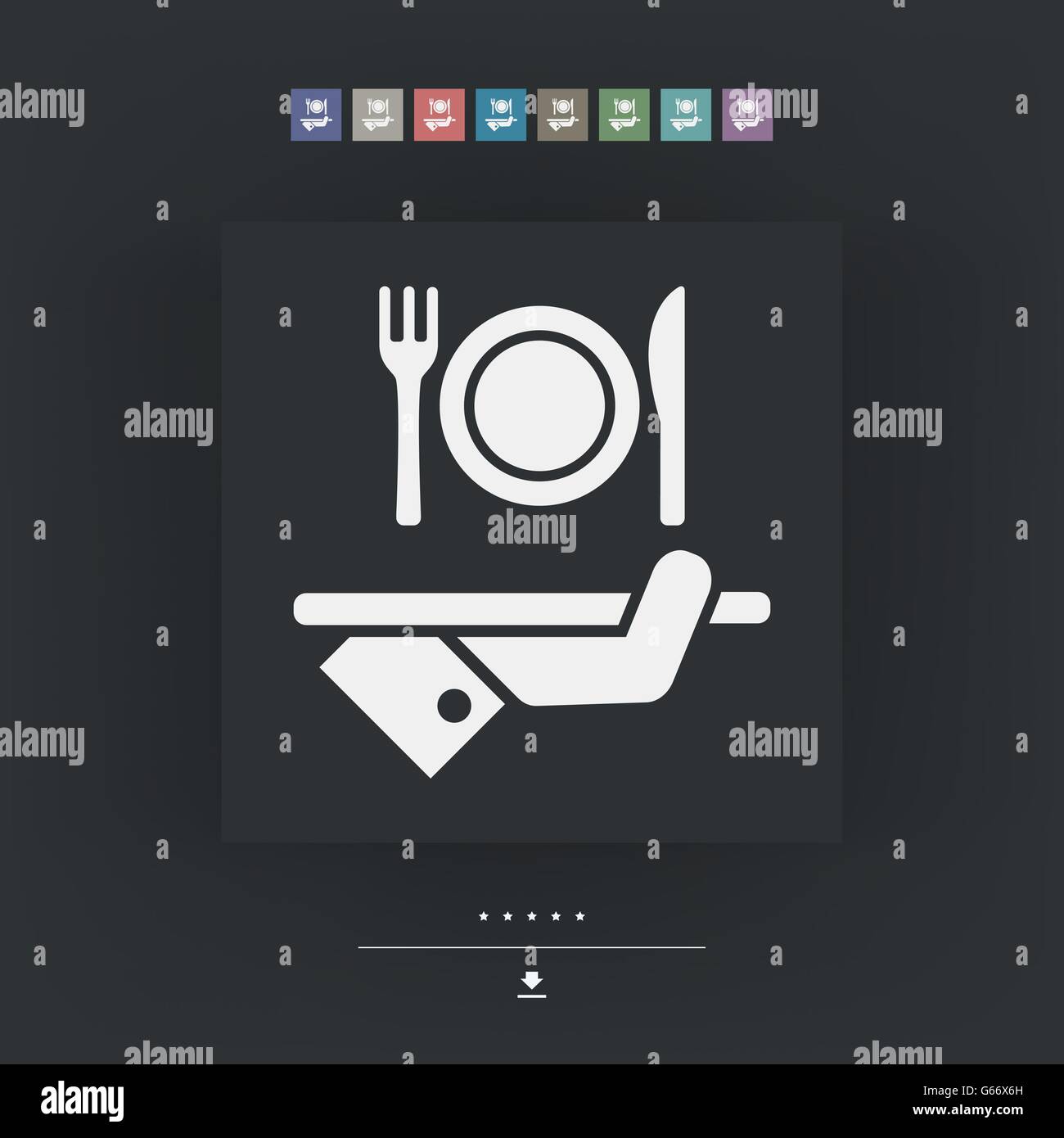 Hotel icons. Food. Stock Vector