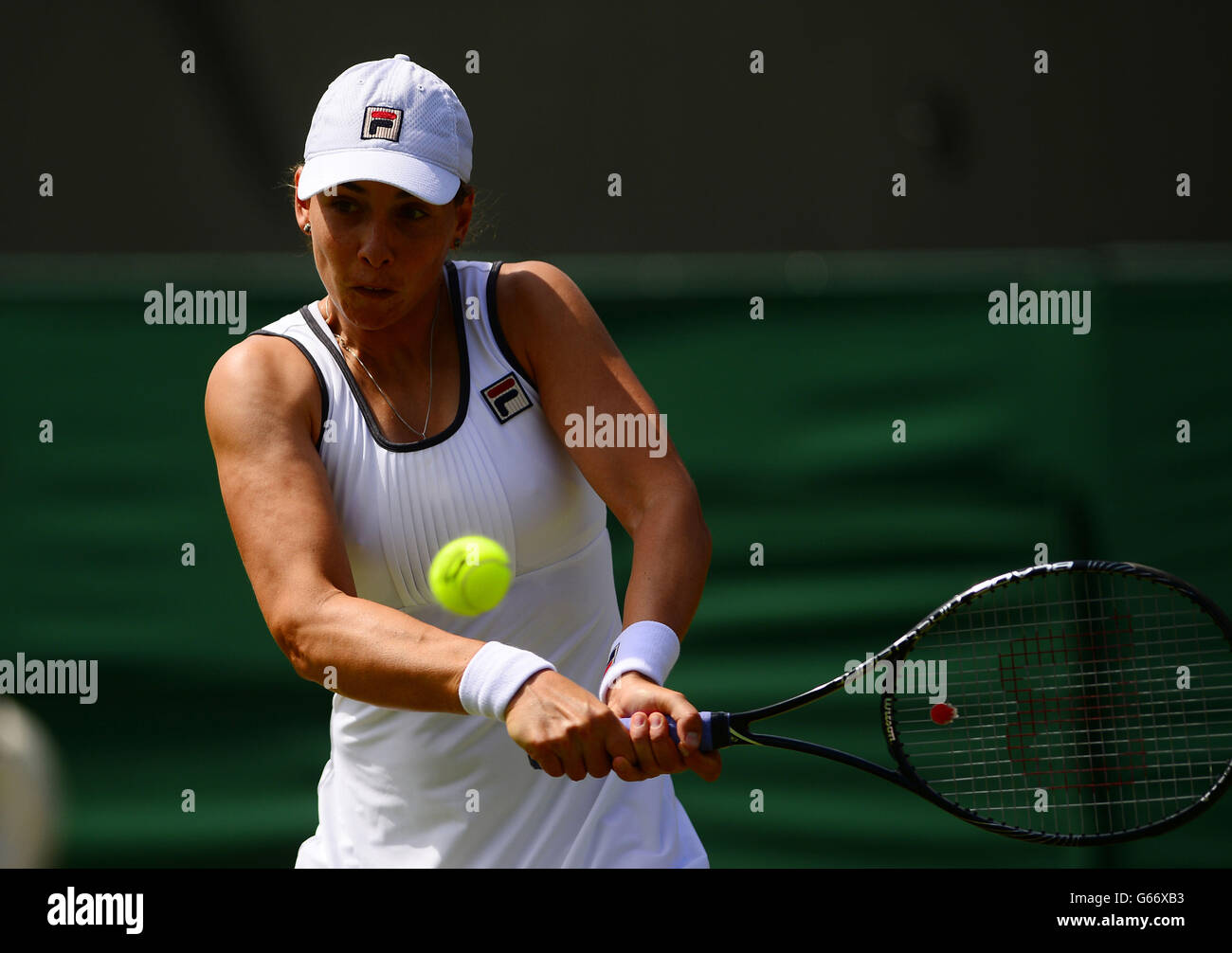 New Zealand's Marina Erakovic in action against Great Britain's Laura  Robson during day six of the Wimbledon Championships at The All England  Lawn Tennis and Croquet Club, Wimbledon Stock Photo - Alamy