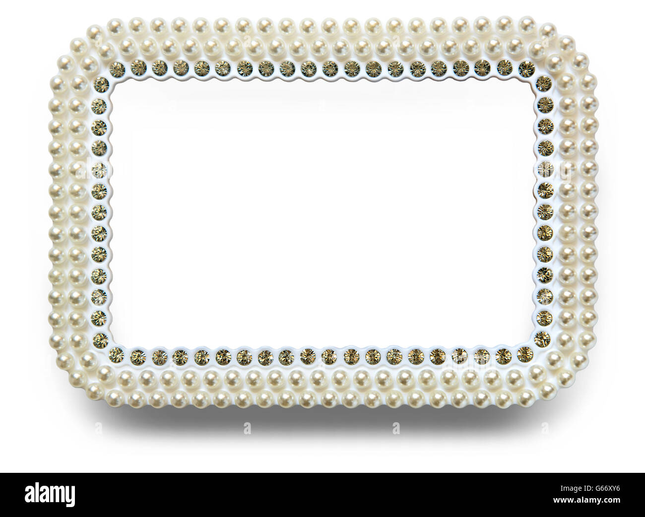 frame for photo with pearls isolated on white background Stock Photo