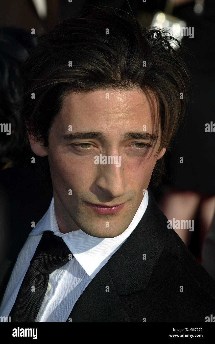 Actor Adrien Brody arrives on the red carpet at the 9th annual Screen Actors Guild Awards at the Shrine Auditorium in Los Angeles. Stock Photo