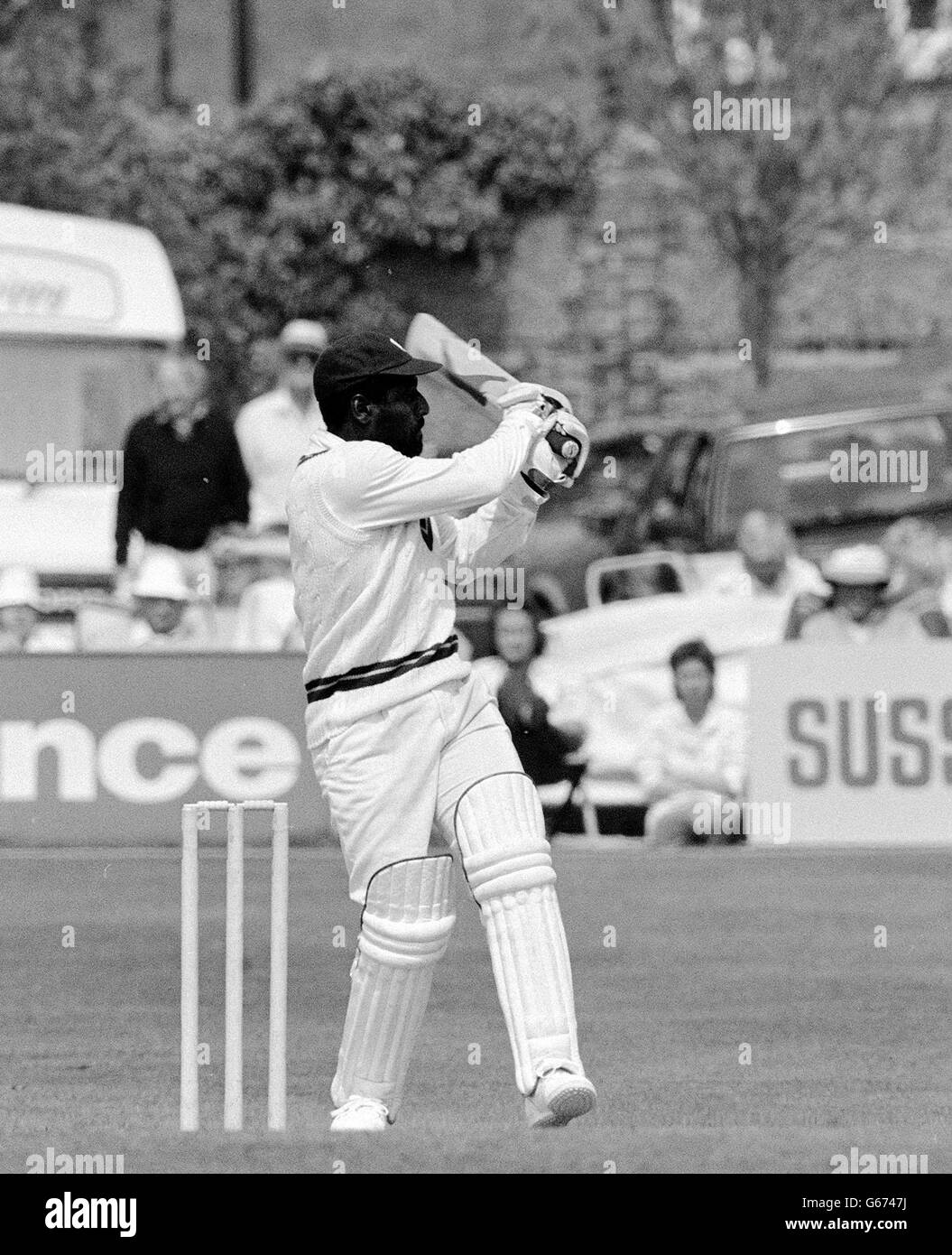 Viv Richards on his way to his 98th First-Class century against Sussex at Hove. Stock Photo