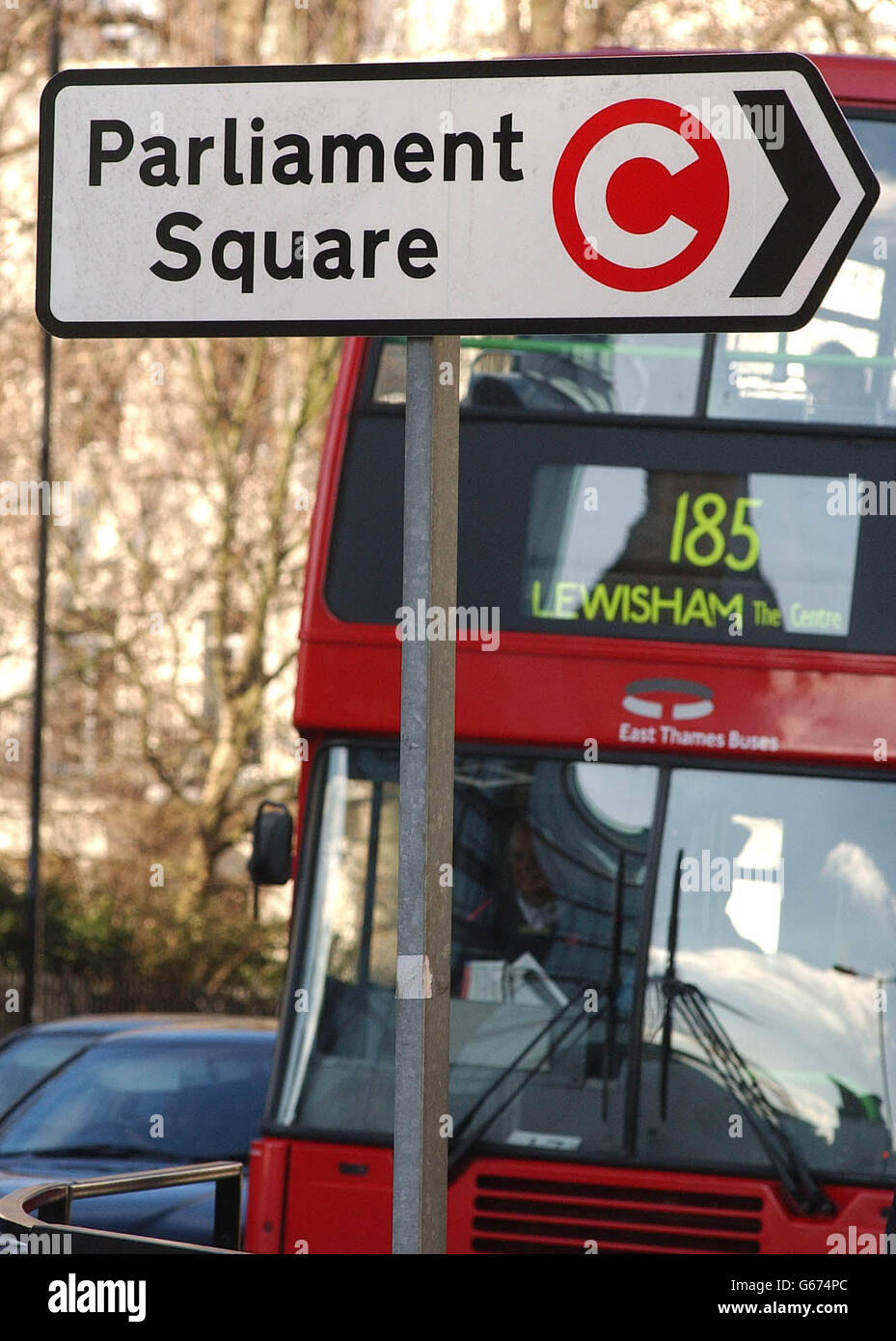 Warning motorist of the congestion charge hires stock