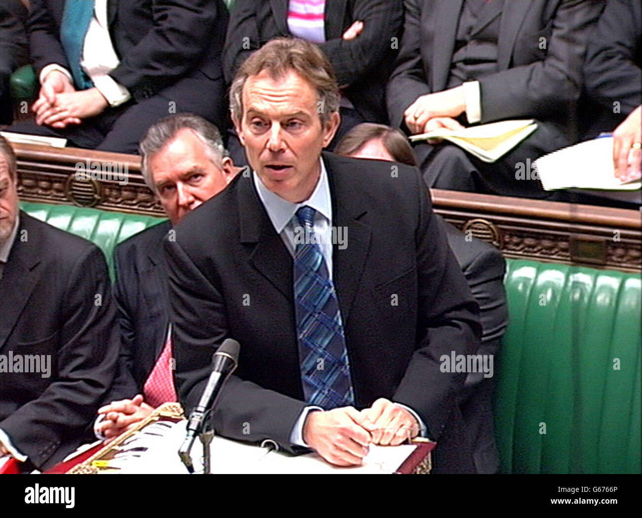 : Prime Minister Tony Blair during Prime Minister's Question Time at