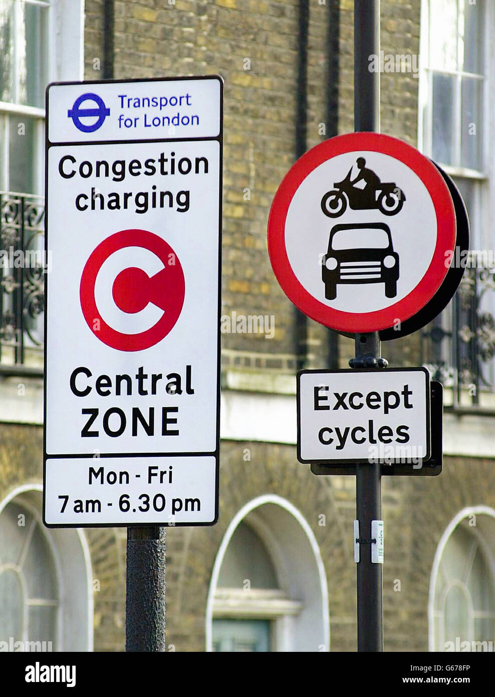 5.00 charge. Their payments are monitored against digitised images recorded by an array of about 700 cameras in and on the periphery of the zone. There are discounts for drivers living within the zone, and money raised from the scheme will go towards improving public transport. Stock Photo