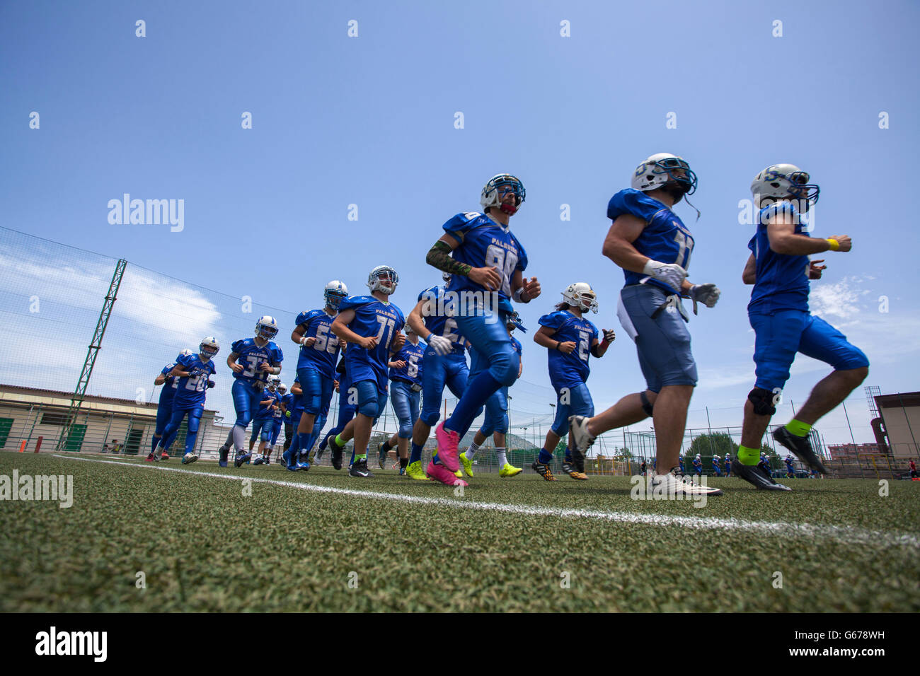 The american Football Team Sharks Palermo during a training Stock Photo