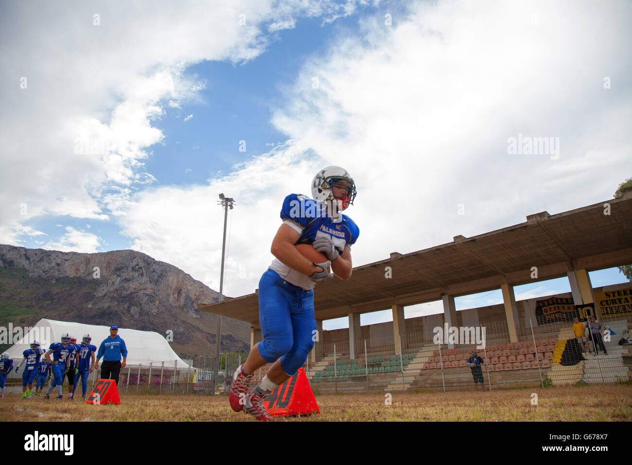 The american Football Team Sharks Palermo during a training Stock Photo