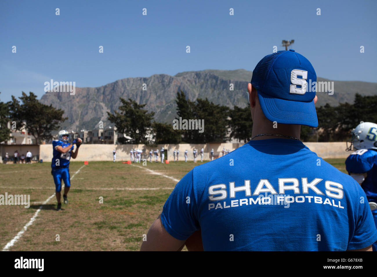 The american Football Team Sharks Palermo Stock Photo Alamy