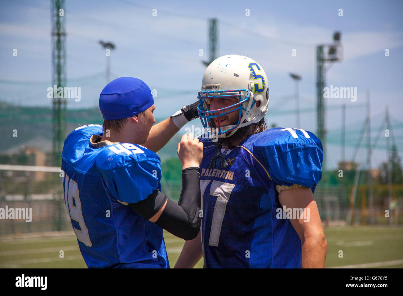 The american Football Team Sharks Palermo Stock Photo Alamy