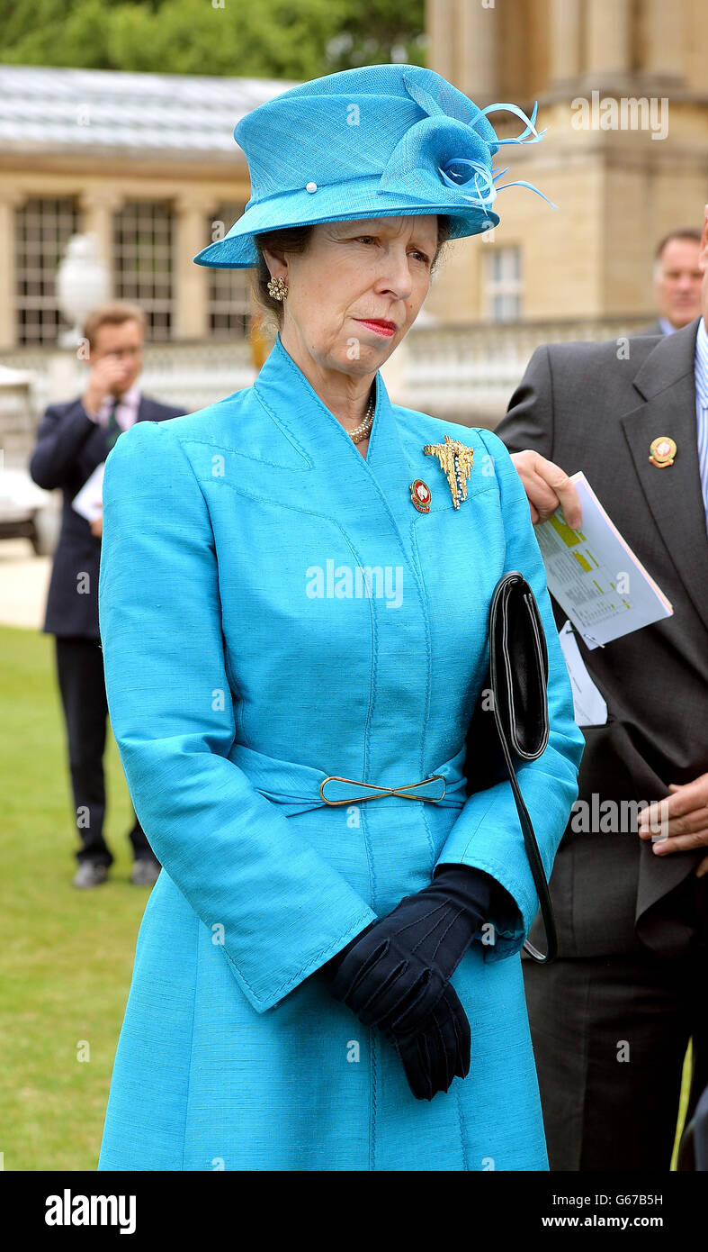 The Princess Royal during the Not Forgotten Association Garden Party for injured ex servicemen and women, in the Buckingham Palace Garden in central London. Stock Photo