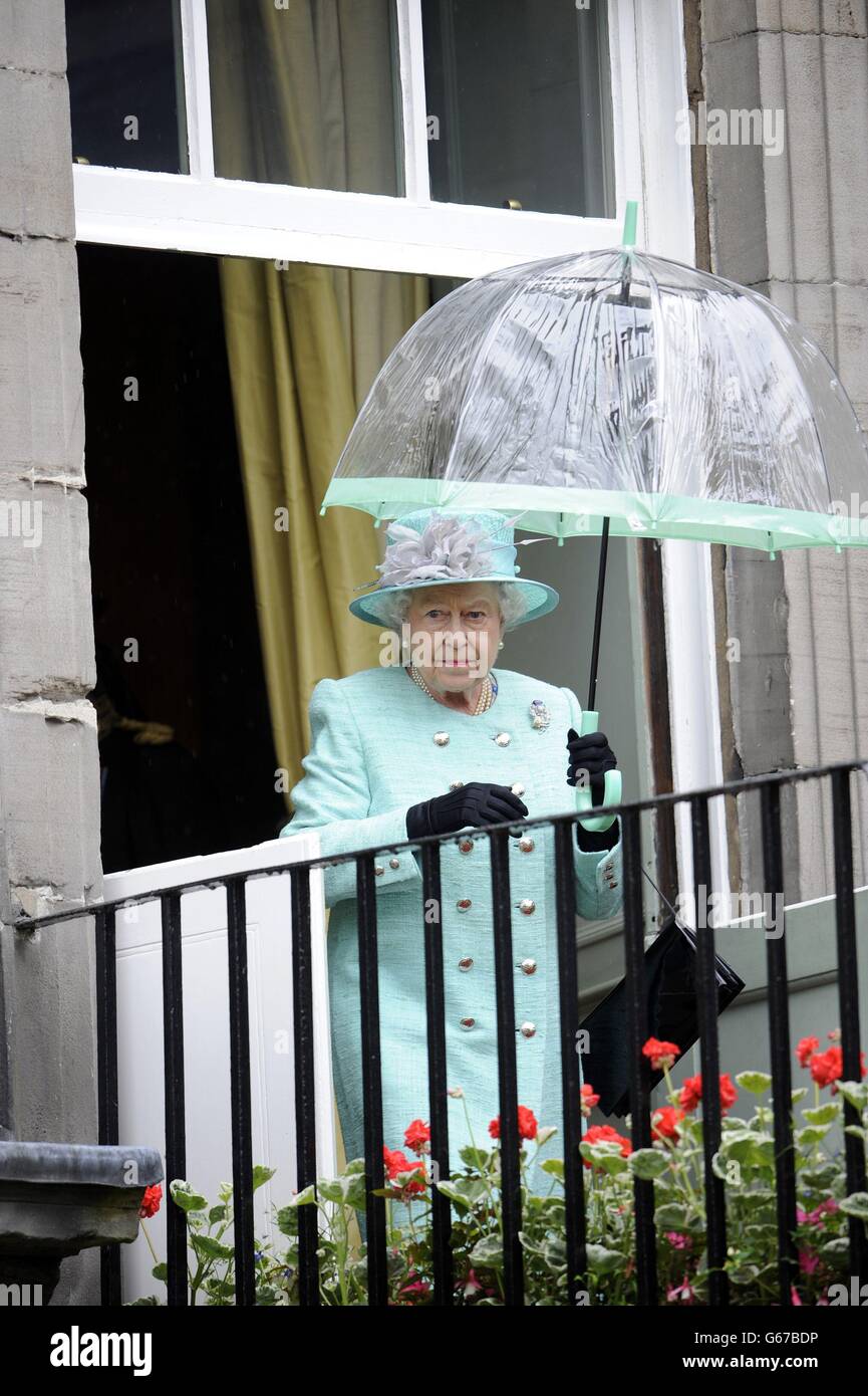 Queen Elizabeth II hosts a garden party at the Palace of Holyrood house