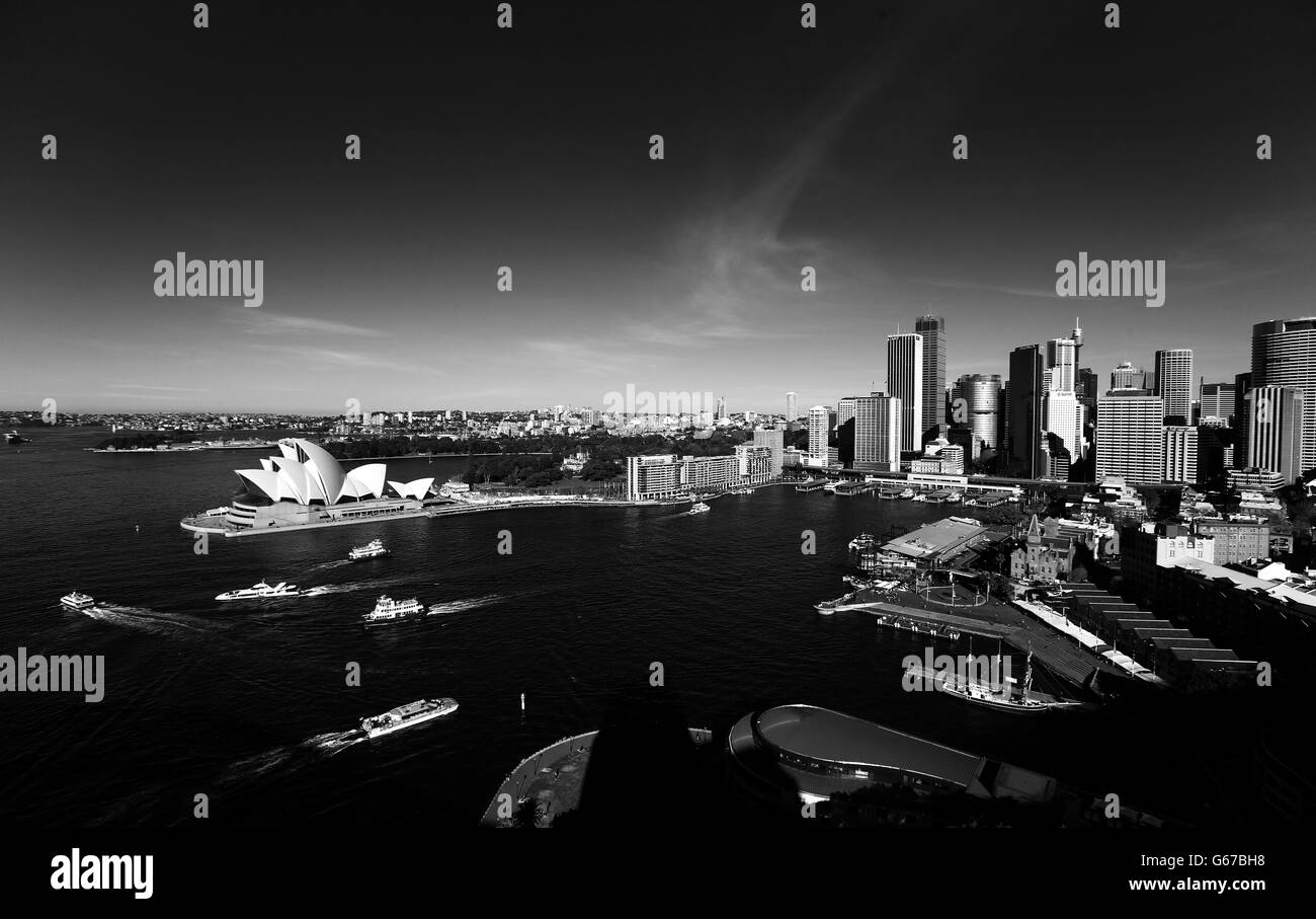 A general view of the Opera House, Circular Quay and the City of Sydney ...