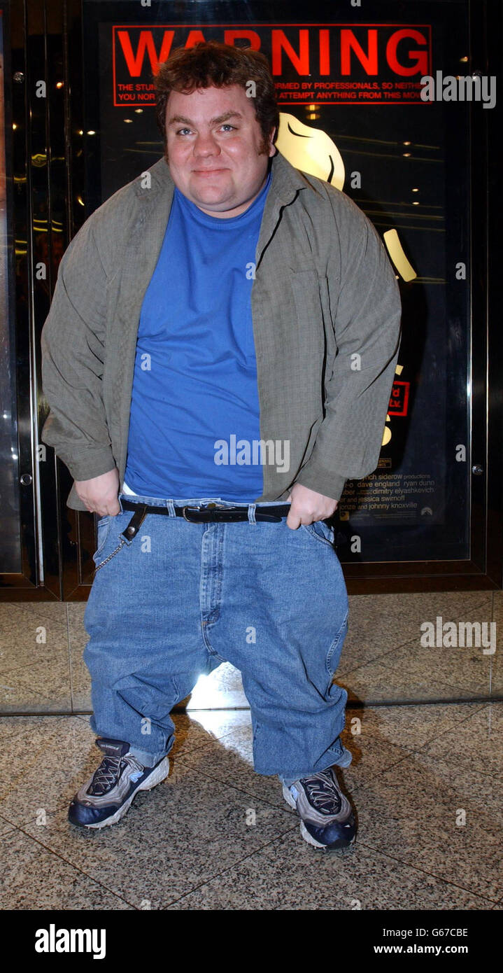 Jackass star Preston Lacy arrives for the UK film premiere of 'Jackass: The Movie' at the Empire Leicester Square in central London. * Shot in various locations around the world, the full-length feature film based on the MTV show pushes the boundries of decency and good taste further than ever. Stock Photo
