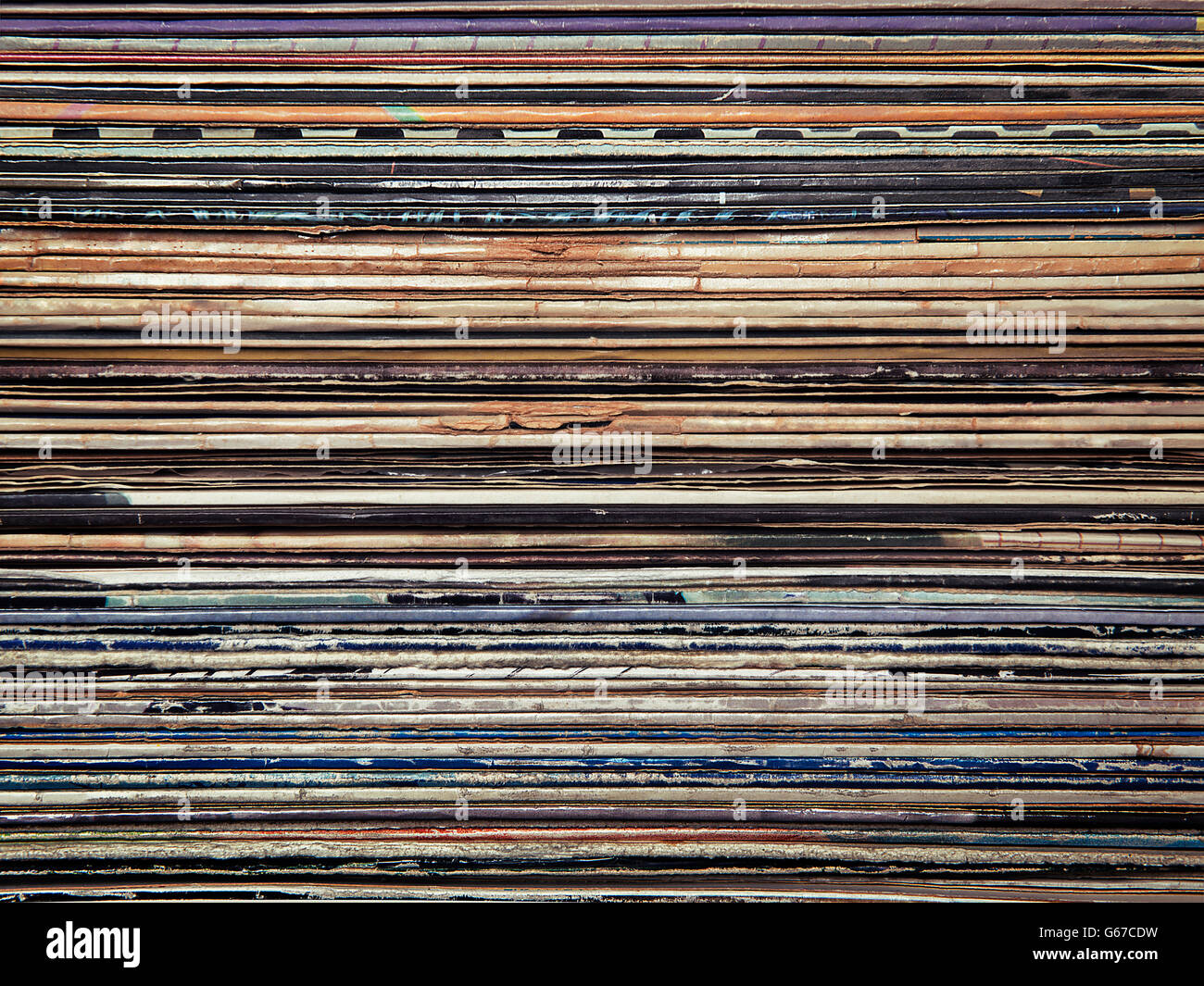 stack of vinyl records in envelopes Stock Photo Alamy