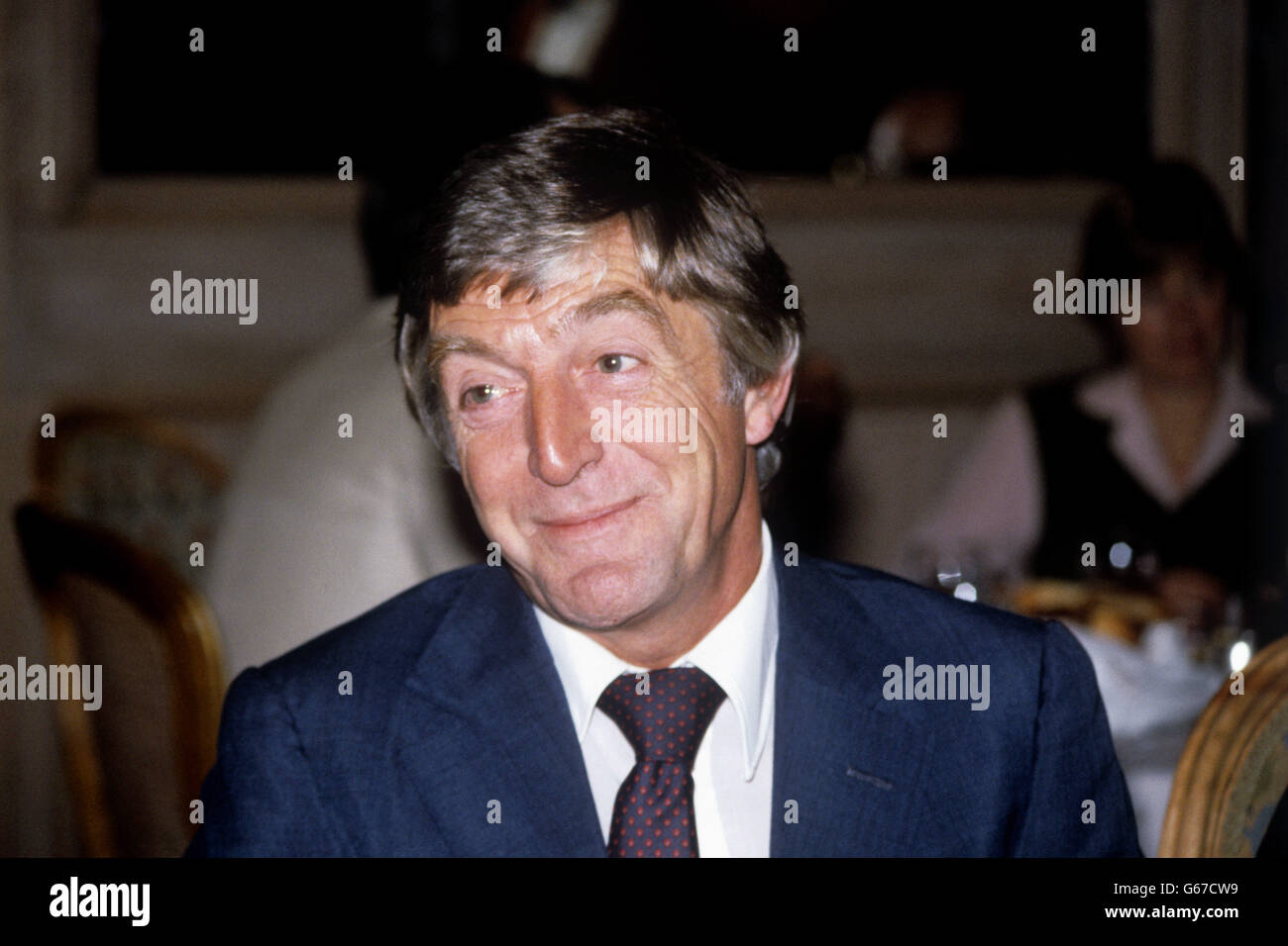 Saturday night's chat show host for BBC tv, Michael Parkinson, at a breakfast press meeting at the Inn on the Park, London, after returning from a season in Australia. Stock Photo