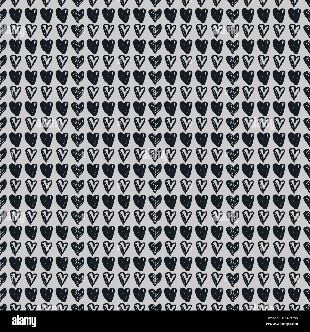 Doodle seamless pattern with hearts Stock Vector Image & Art - Alamy