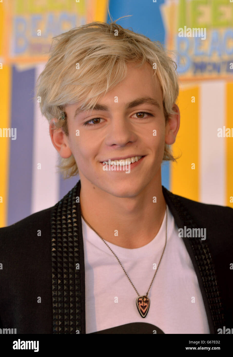 EDITORIAL USE ONLY Ross Lynch attends the UK screening at Southbank, London, of the Disney Channel Original Movie, Teen Beach Movie, which premieres on the Disney Channel UK on 19th July at 6pm. Stock Photo