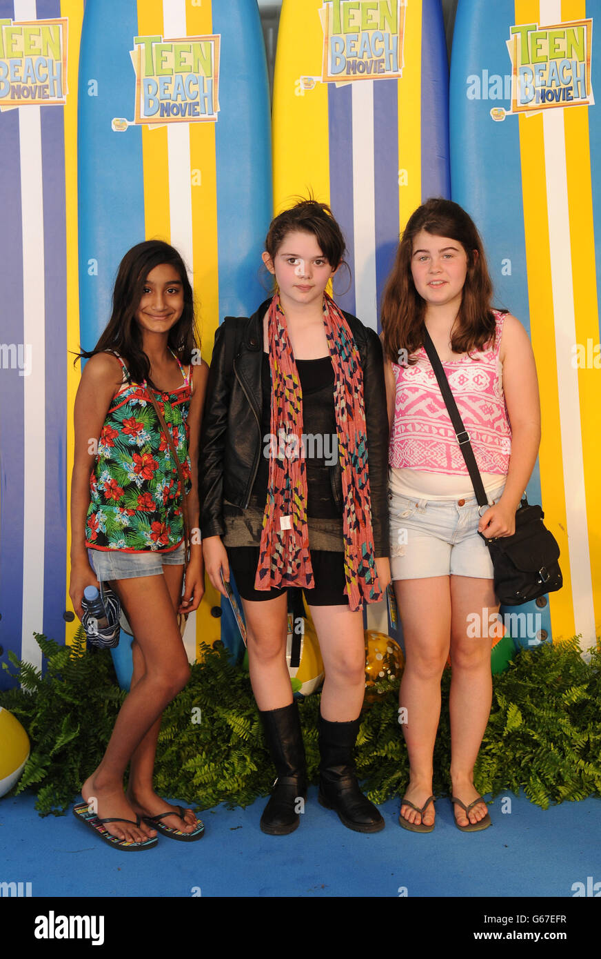 EDITORIAL USE ONLY Guests attend the UK screening at Southbank, London, of the Disney Channel Original Movie, Teen Beach Movie, which premieres on the Disney Channel UK on 19th July at 6pm. Stock Photo
