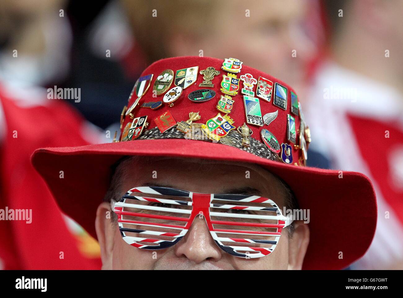 British irish lions fan shows off his hat in the hires stock photography and images Alamy