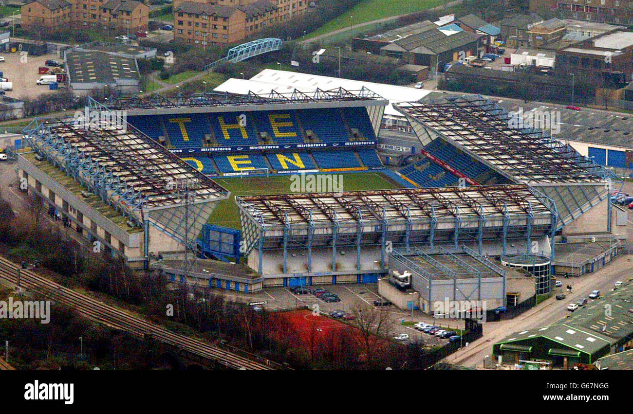 Aerial view of Millwall Football Clubs training ground, and the