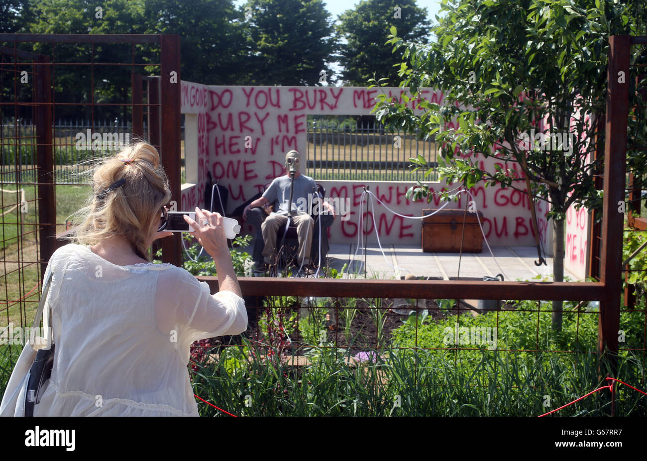 I disappear Garden designed by Luc Arek at The RHS Hampton Court Palace Flower Show. Stock Photo