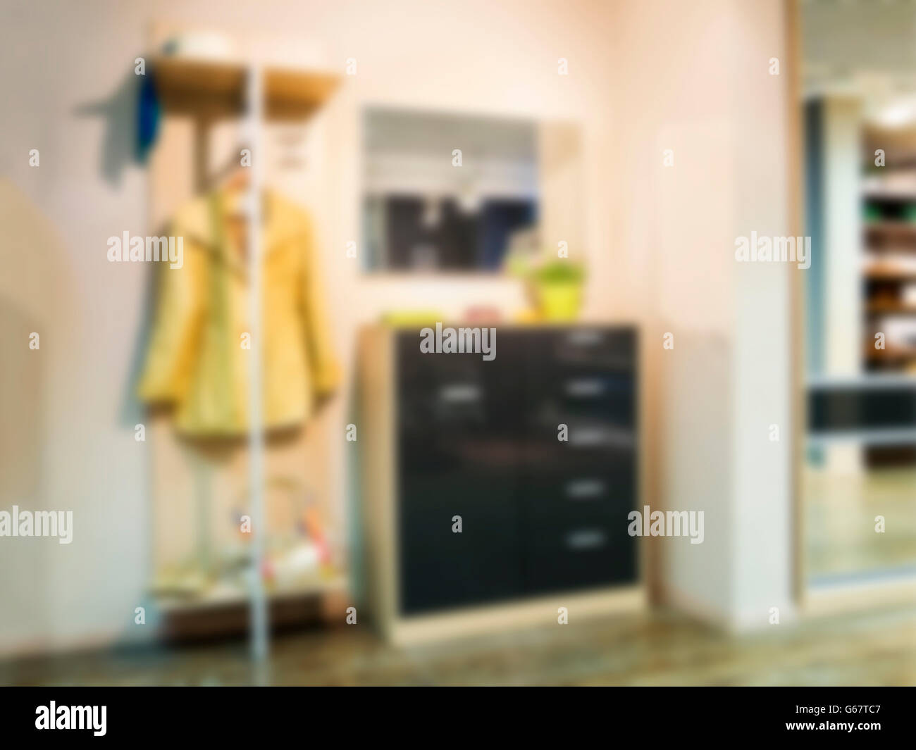 Blurred modern apartment interior Stock Photo