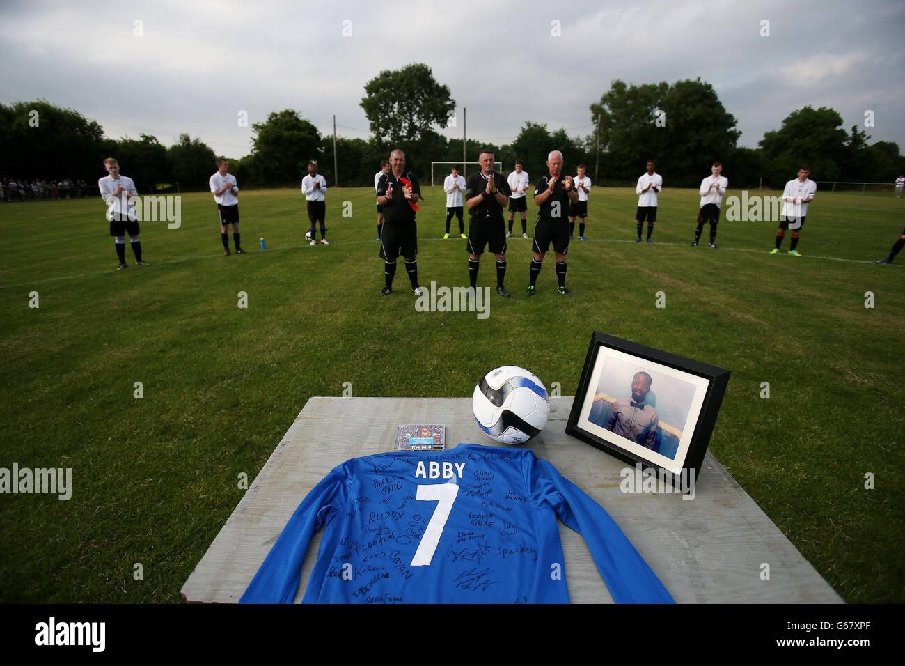 ABCDE FC team-mates of Abayomi Adefabi 16, who drowned in the River ...