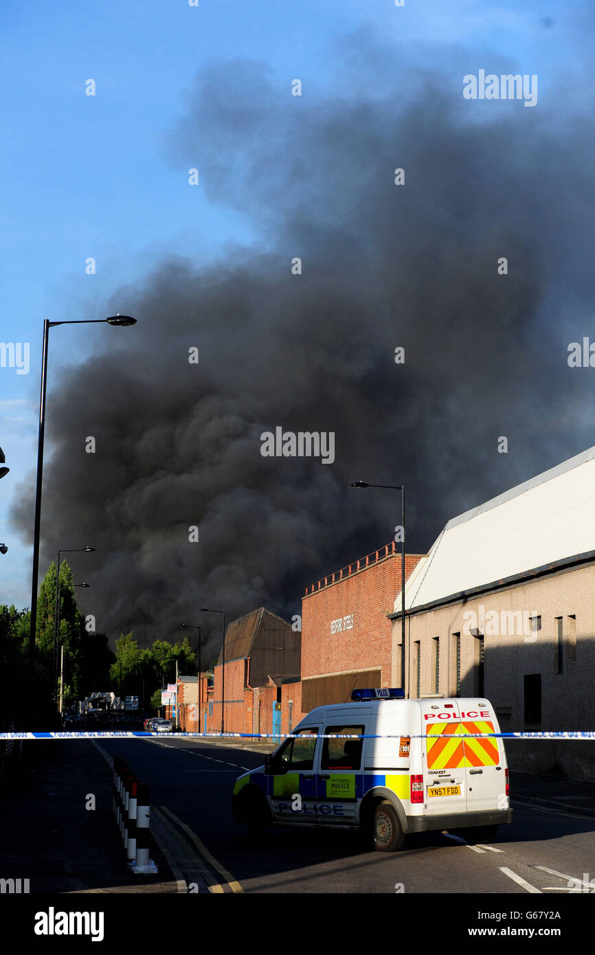 Fire plastics general view gv hires stock photography and images Alamy