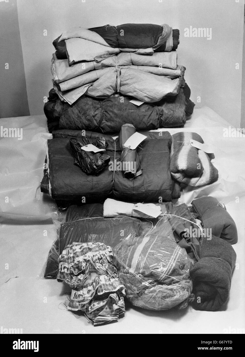 Crime - Great Train Robbery - Clothing and camping equipment - Leatherslade Farm - Oakley Stock Photo