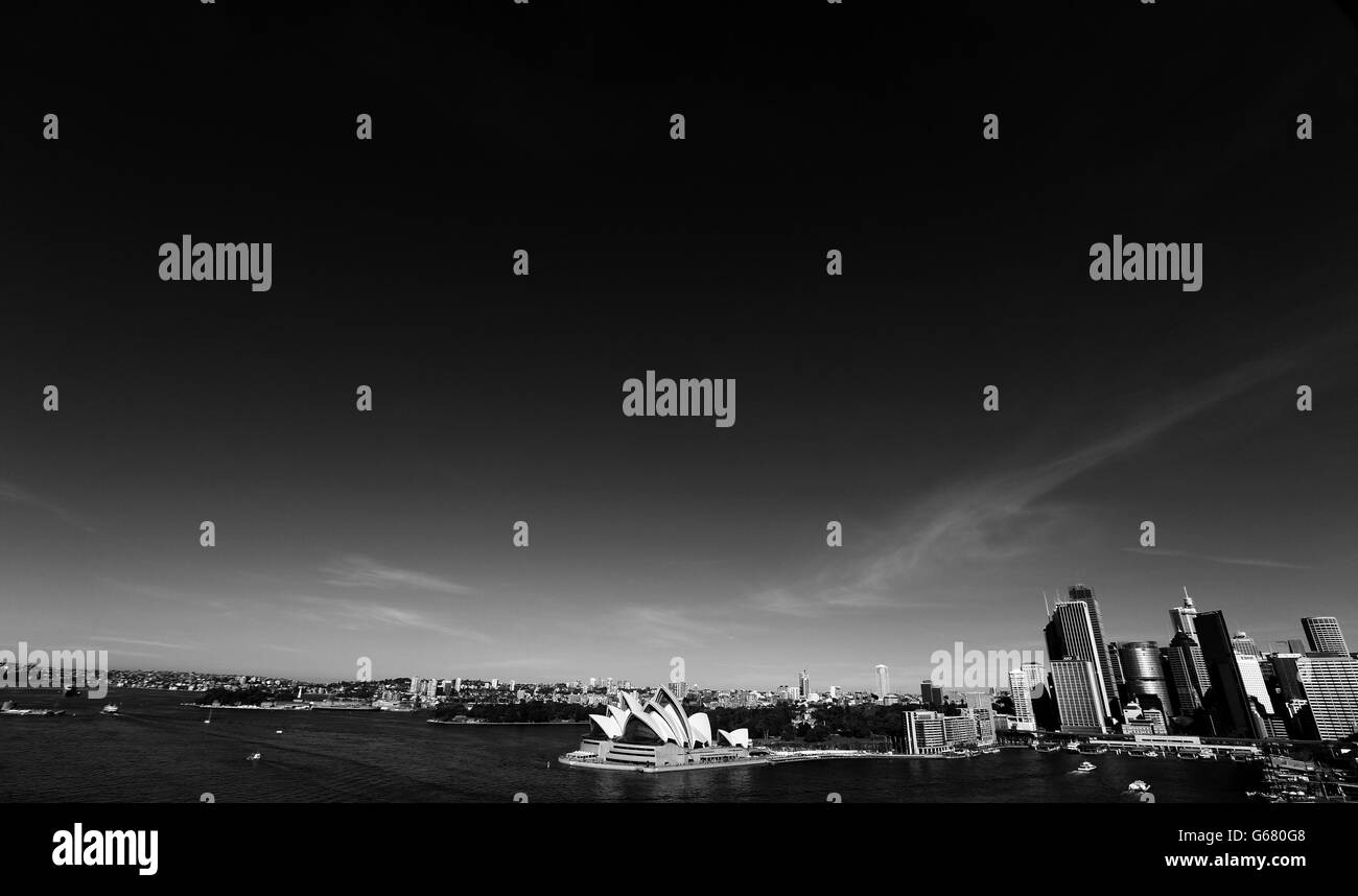 Circular quay and sydney opera house Black and White Stock Photos ...