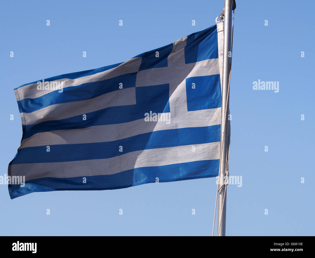 Greek flag Stock Photo