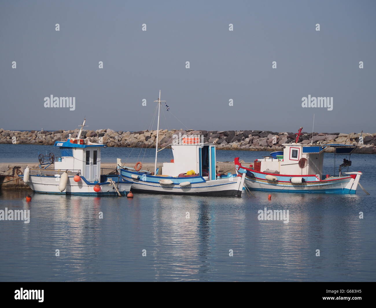 Sailing boats in harbour Stock Photo