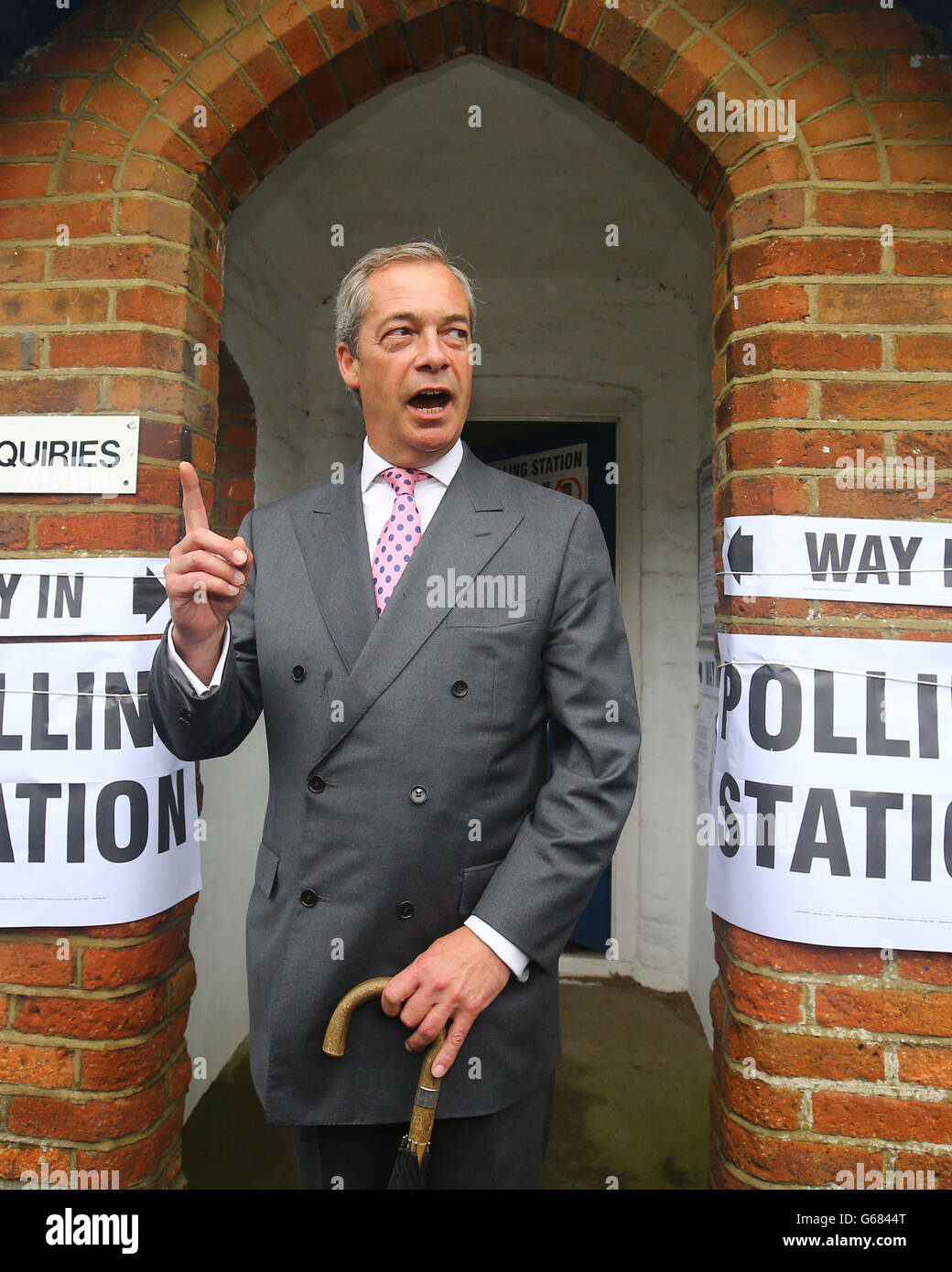 Ukip Leader Nigel Farage Arrives To Cast His Vote At Cudham Church Of ...