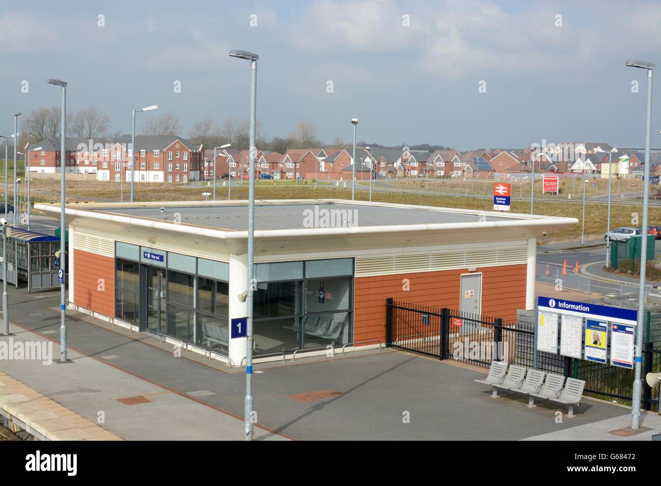 Buckshaw village railway station, Euxton, Lancashire, UK Stock Photo