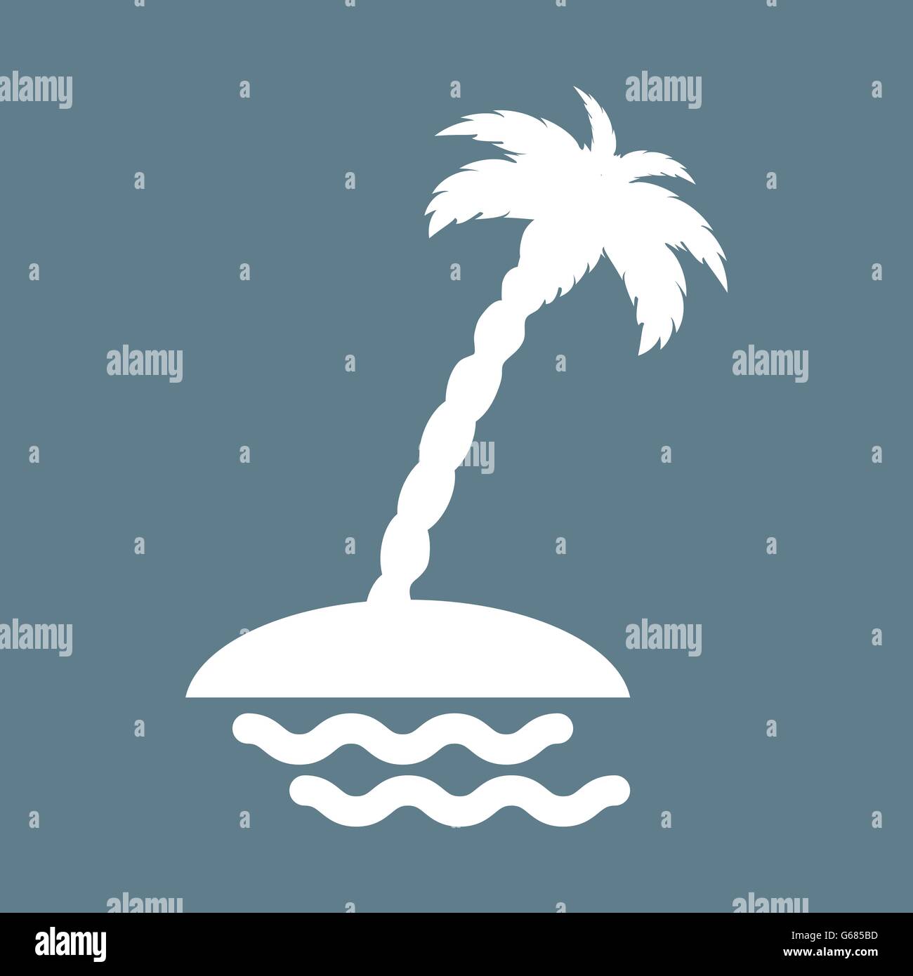 Stylized icon of the island with palm tree Stock Vector Image & Art - Alamy