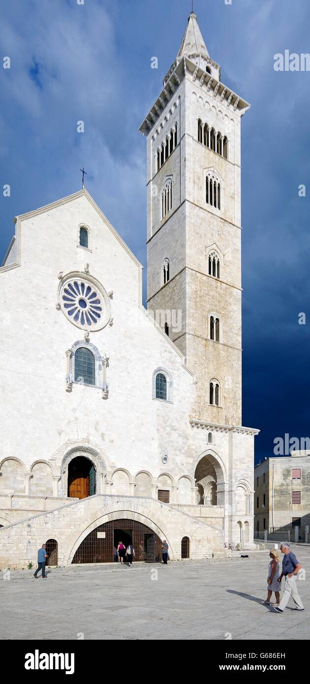 Romanesque Cathedral Trani, Puglia, Italy, Storm Stock Photo