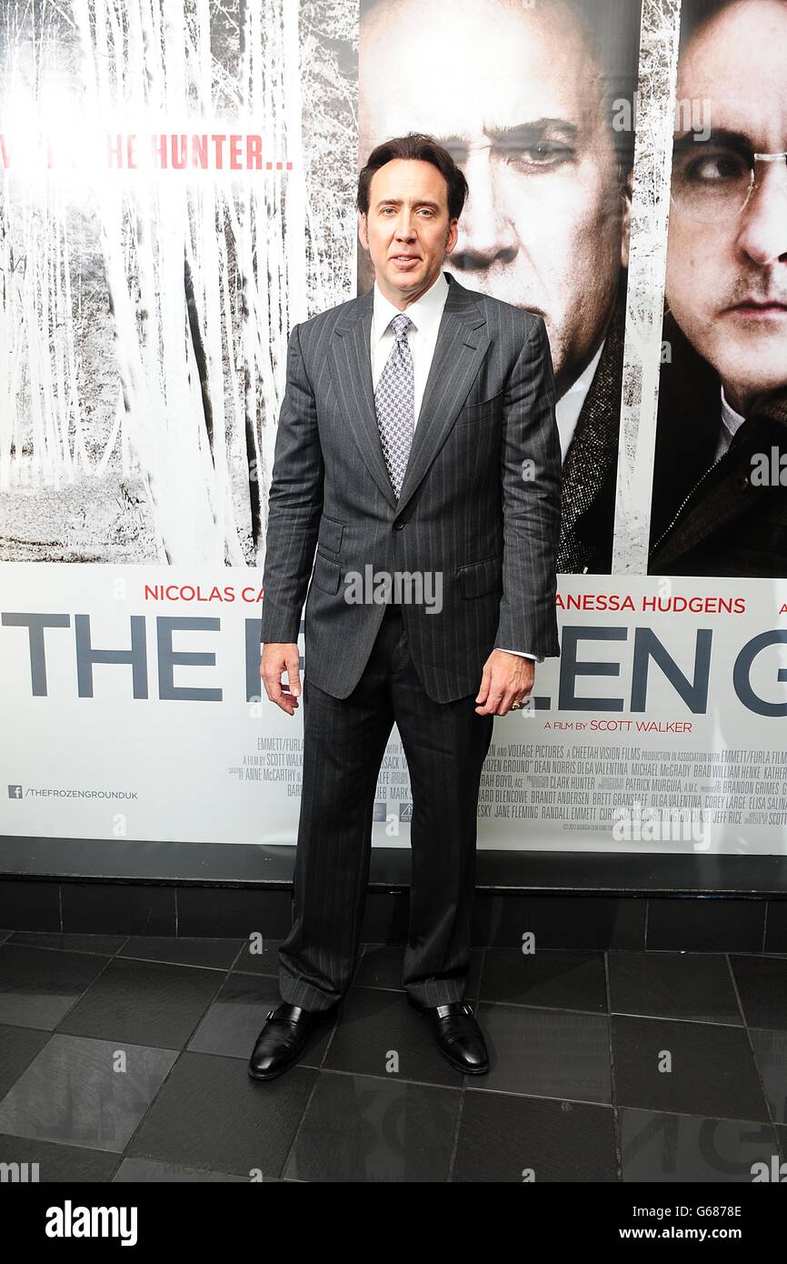 Nicolas Cage arriving for the UK Premiere of The Frozen Ground, at the