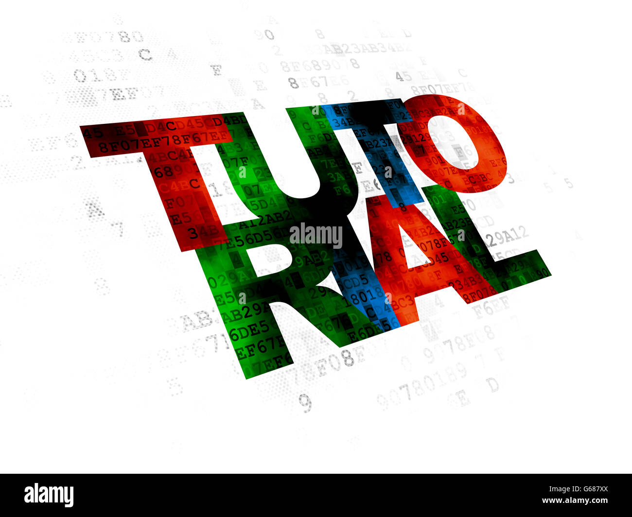 Learning concept: Tutorial on Digital background Stock Photo - Alamy