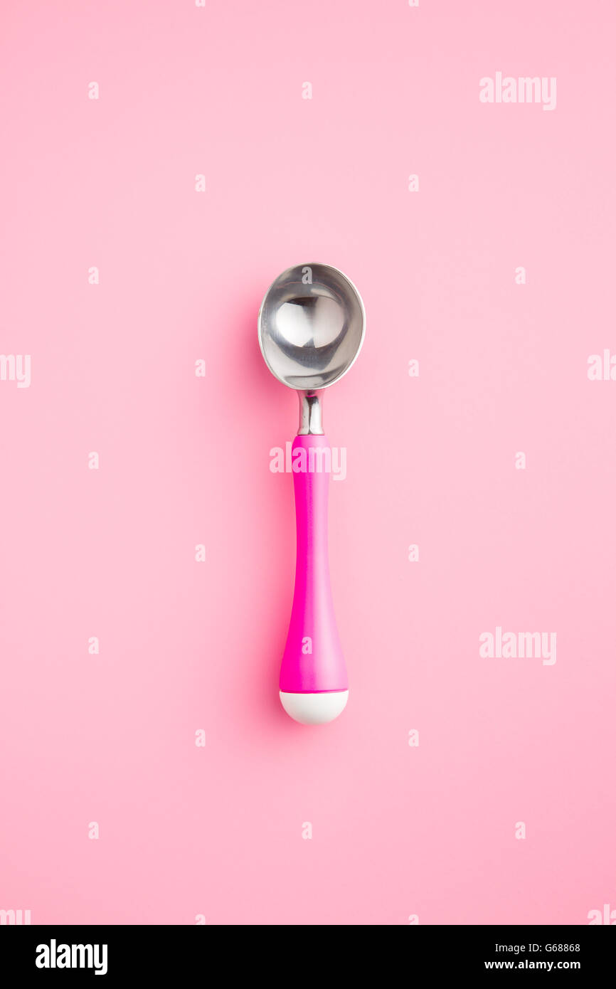 ice cream scoop on pink background Stock Photo - Alamy