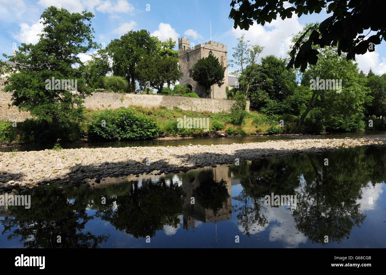 After the recent dry spell rocks and pebbles can be seen as the River ...